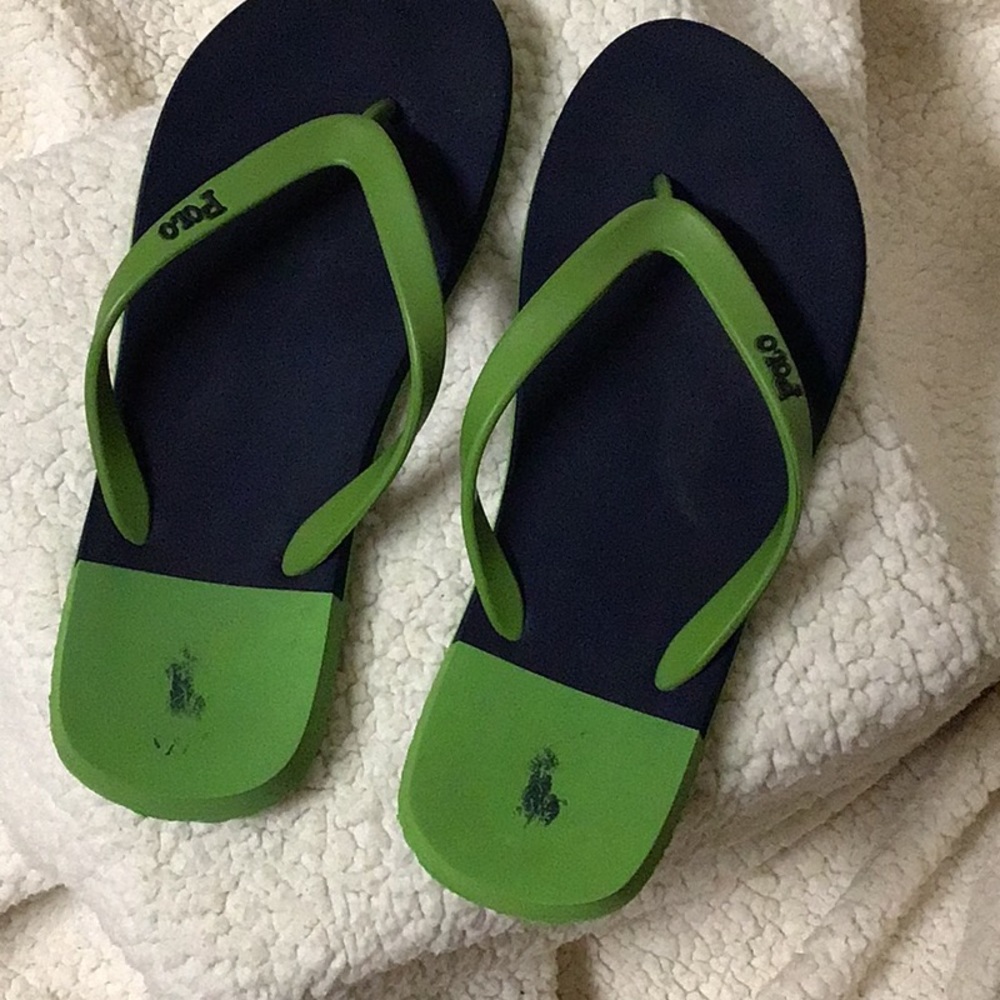 POLO FLIP FLOPS NAVY/GREEN 9/10